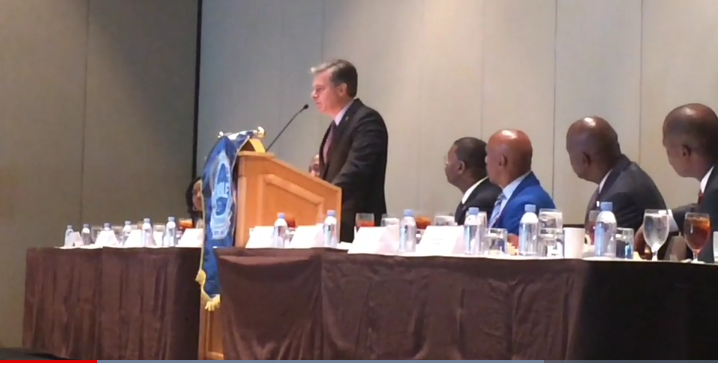 FBI director meets with Parkland parent after addressing black officers at Hollywood conference